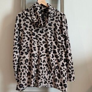 Grace Elements Animal Print Cowl Neck Lightweight Coverup